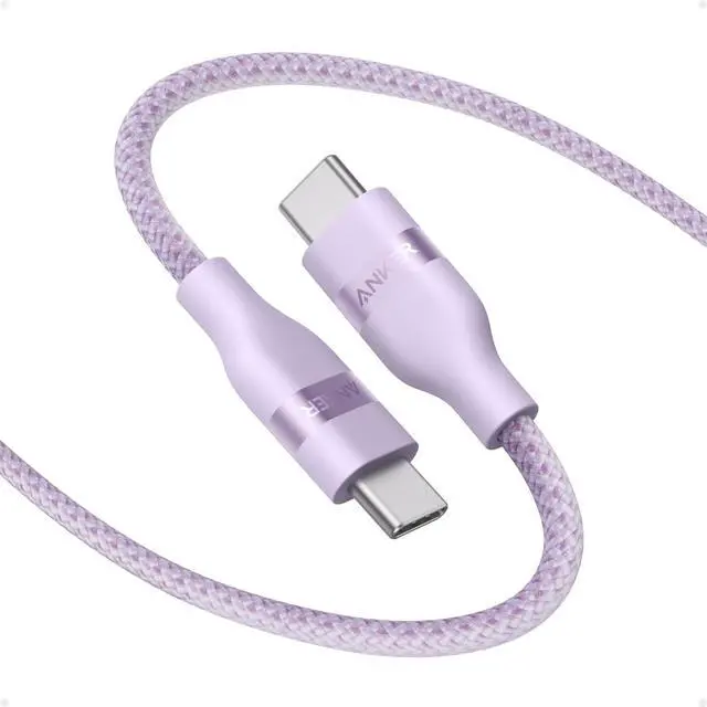 Main image of Nano USB C Cable, 240W Flexible Multi-Color Braided Cord, Fast Charging Type C Charger for iPhone 17 Series, MacBook Pro and More (Purple, 6ft)