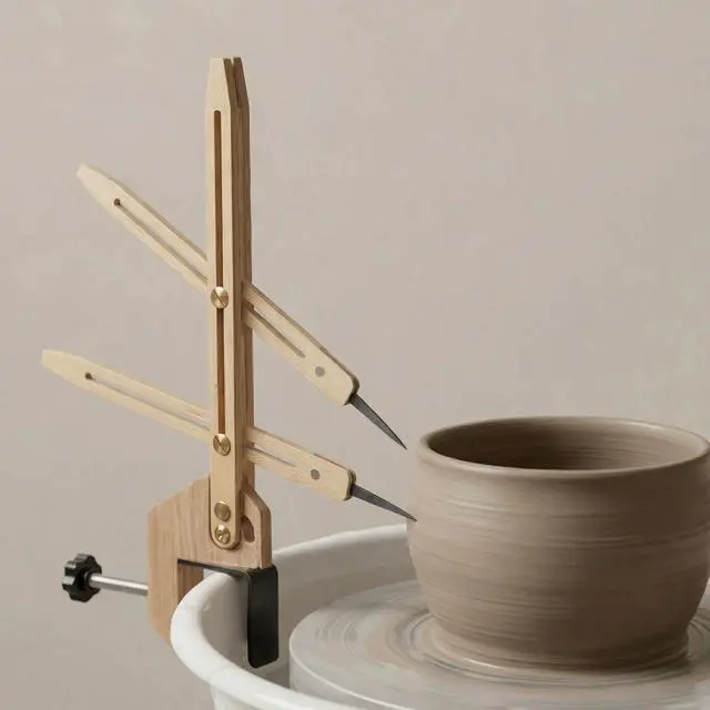 Alt view image 7 of 7 - Throwing Gauge for Potters & Ceramic ArtistsAdjustable Measuring Tool with Clamp, Dual Arm Pottery Gauge for Pottery Wheel & Workbench, Consistent Height, Width & Depth in Throwing