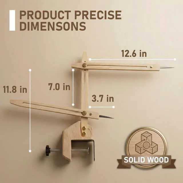 Alt view image 6 of 7 - Throwing Gauge for Potters & Ceramic ArtistsAdjustable Measuring Tool with Clamp, Dual Arm Pottery Gauge for Pottery Wheel & Workbench, Consistent Height, Width & Depth in Throwing