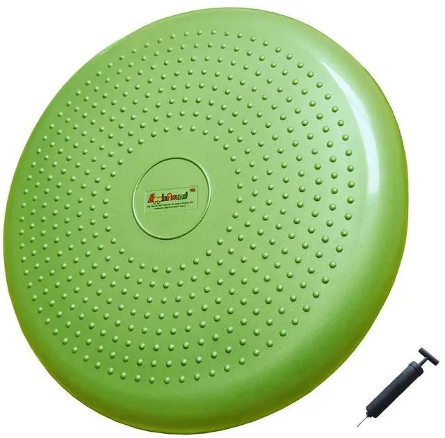 Main image of Inflated Wobble Cushion with Hand Pump, Air Stability Board (Extra Thick), Core Balance Disc for Adults, Sensory Wiggle Seat for Kids, Flexible Seating for All Age, 13.5in / 34cm Diameter
