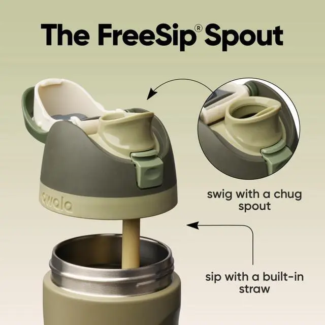 Alt view image 2 of 6 - FreeSip Insulated Stainless Steel Water Bottle with Straw, BPA-Free Sports Water Bottle, Great for Travel, 24 Oz, Off Road