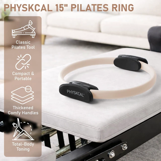 Alt view image 2 of 6 - Pilates Ring, 15-Inch Magic Circle with Thick Padded Handles, Nude | Pilates Equipment for Toning Inner Thighs, Arms and Strengthening Cores with Workout Sheet Included