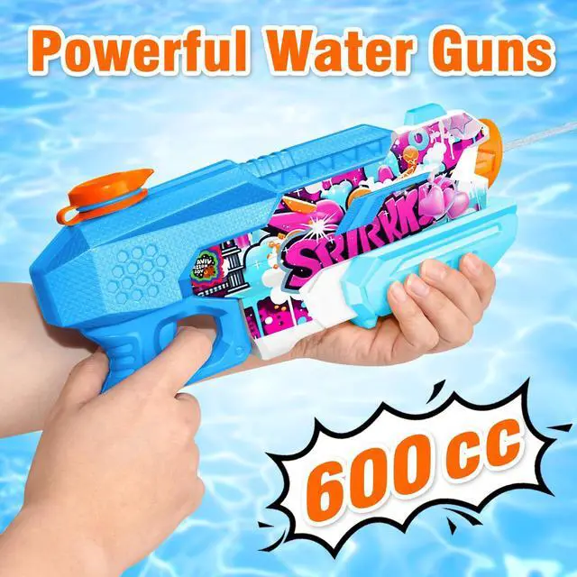 Alt view image 5 of 7 - Water Gun for Adults Kids: 600CC 4 Pack Squirt Blasters Super Water Guns for Adults Kids,Water Gun Outdoor Toys High Capacity Summer Soaker for Swimming Pool Beach Fighting, Long Shooting Distance