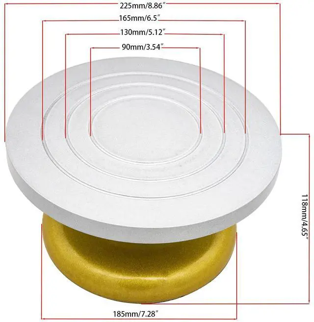 Alt view image 2 of 6 - 8.6" Pottery Sculpting Wheel, Sculpture Banding Wheel Tool Plastic Steel Turntable Cake Turntable Decorating Table Pottery Art Turntable DIY Baking Cake Cream Decorating Pottery Turntable