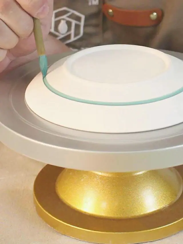 Alt view image 5 of 6 - 8.6" Pottery Sculpting Wheel, Sculpture Banding Wheel Tool Plastic Steel Turntable Cake Turntable Decorating Table Pottery Art Turntable DIY Baking Cake Cream Decorating Pottery Turntable