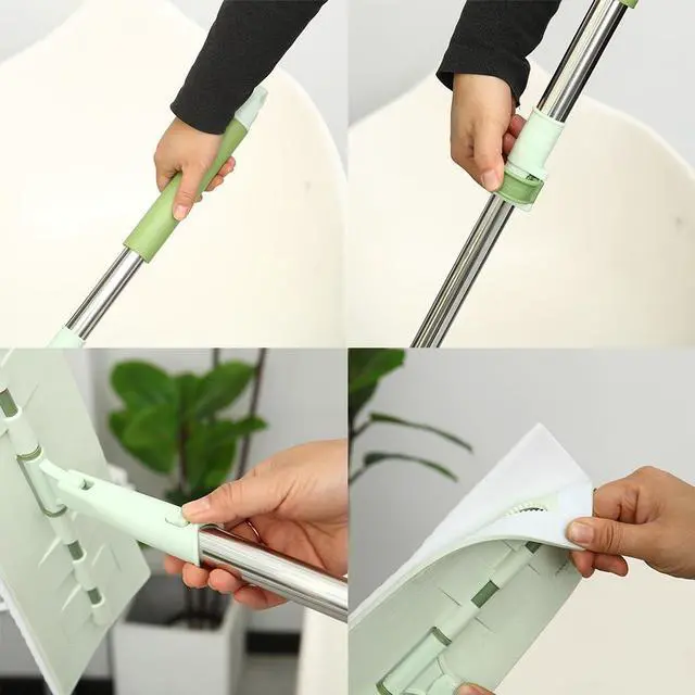 Alt view image 6 of 6 - Magic Sponge Eraser Mop, 60" Adjustable Mop Handle with Flexible 13" Flat Head with Microfiber Pad and Magic Sponge Eraser Pads