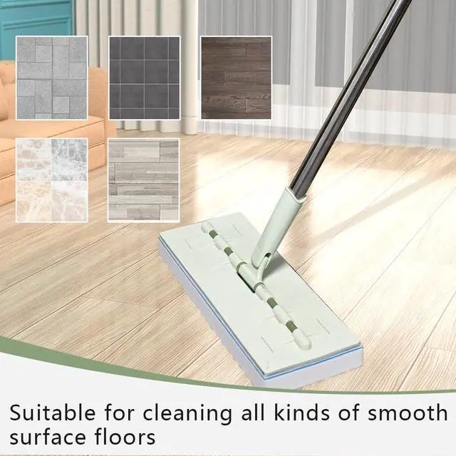 Alt view image 5 of 6 - Magic Sponge Eraser Mop, 60" Adjustable Mop Handle with Flexible 13" Flat Head with Microfiber Pad and Magic Sponge Eraser Pads