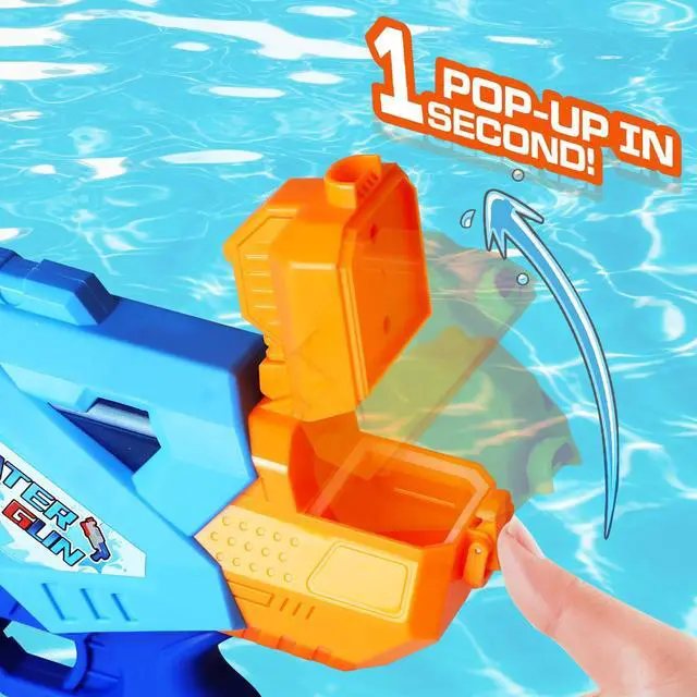 Alt view image 4 of 7 - 1200cc Super Squirt Water Guns for Kids Adults - 2 Pack Super Water Soaker with Excellent Range - Ideas Gift Toys for Summer Outdoor Swimming Pool Beach Sand Water Fighting Play