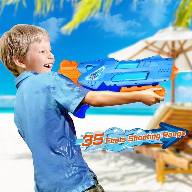 Alt view image 5 of 7 - 1200cc Super Squirt Water Guns for Kids Adults - 2 Pack Super Water Soaker with Excellent Range - Ideas Gift Toys for Summer Outdoor Swimming Pool Beach Sand Water Fighting Play