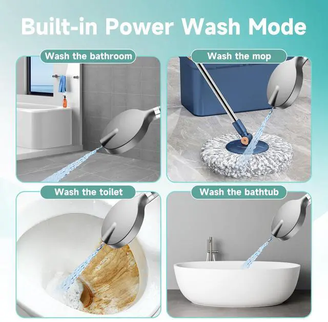 Alt view image 7 of 7 - Filtered Shower Head, 6 inch High Pressure Handheld Shower Head with Filter for Hard Water, 6 Spray Modes Detachable Showerhead with Hose and Shower Arm Bracket, Dark Grey