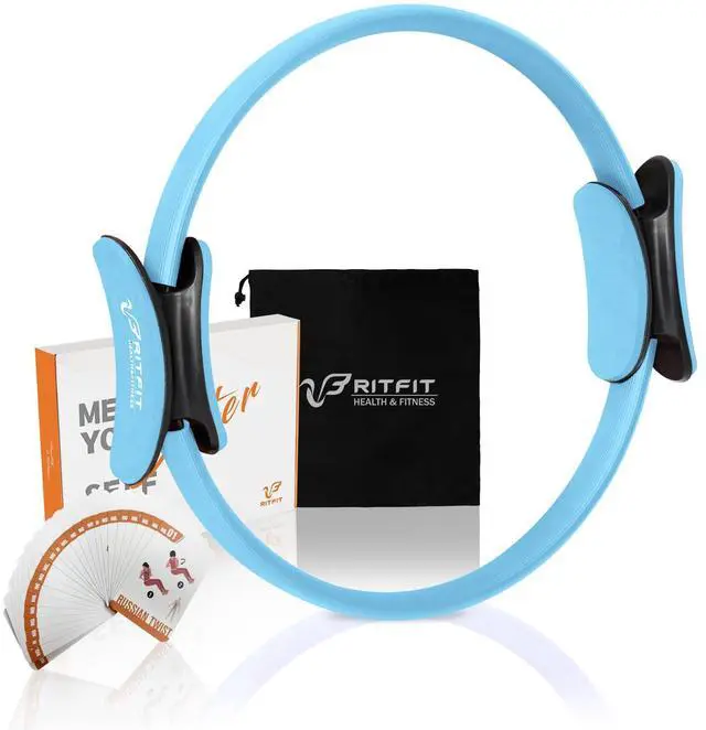 Main image of Pilates Ring Circle - 14 Inch Magic Fitness Circle for Toning Inner & Outer Thighs, Bonus Workout Guide Included (Blue)