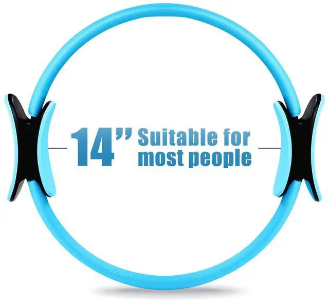 Alt view image 2 of 7 - Pilates Ring Circle - 14 Inch Magic Fitness Circle for Toning Inner & Outer Thighs, Bonus Workout Guide Included (Blue)