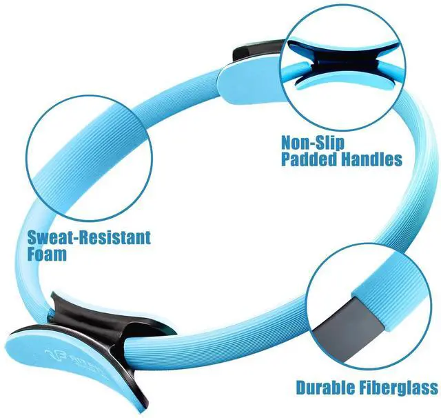Alt view image 3 of 7 - Pilates Ring Circle - 14 Inch Magic Fitness Circle for Toning Inner & Outer Thighs, Bonus Workout Guide Included (Blue)