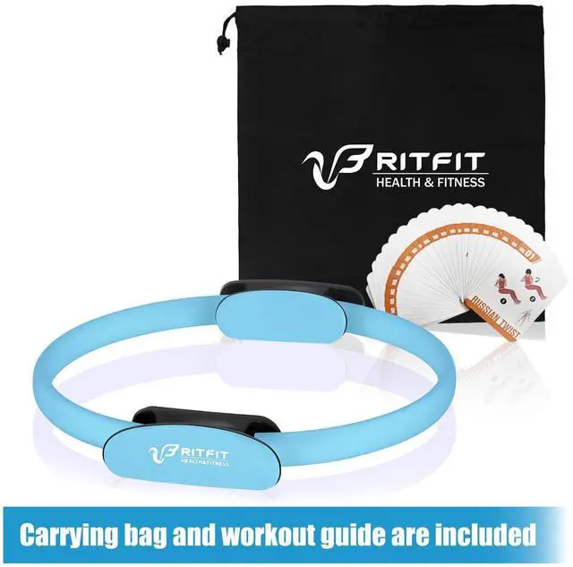 Alt view image 5 of 7 - Pilates Ring Circle - 14 Inch Magic Fitness Circle for Toning Inner & Outer Thighs, Bonus Workout Guide Included (Blue)
