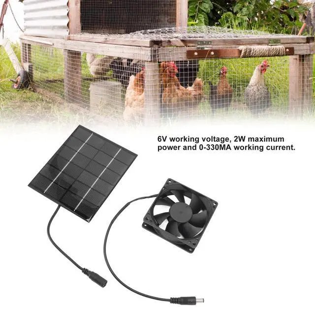 Alt view image 2 of 7 - Solar Fan, Solar Powered Fan, Solar Panel Fan Kit Solar Powered Exhaust Fan for Small Chicken Coops, Greenhouses, Sheds, Pet Houses, Solar Ventilation Fan Solar Exhaust Fan