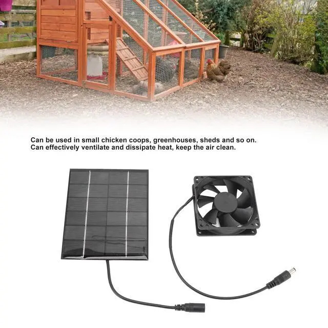 Alt view image 3 of 7 - Solar Fan, Solar Powered Fan, Solar Panel Fan Kit Solar Powered Exhaust Fan for Small Chicken Coops, Greenhouses, Sheds, Pet Houses, Solar Ventilation Fan Solar Exhaust Fan