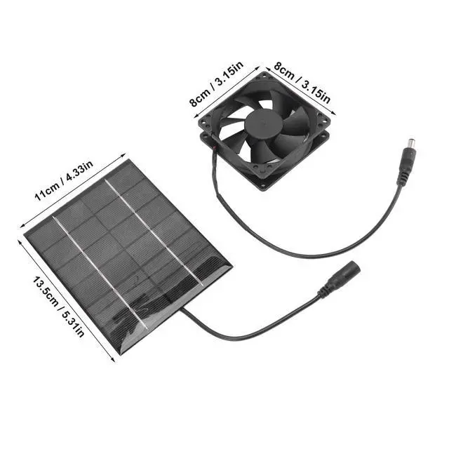 Alt view image 6 of 7 - Solar Fan, Solar Powered Fan, Solar Panel Fan Kit Solar Powered Exhaust Fan for Small Chicken Coops, Greenhouses, Sheds, Pet Houses, Solar Ventilation Fan Solar Exhaust Fan