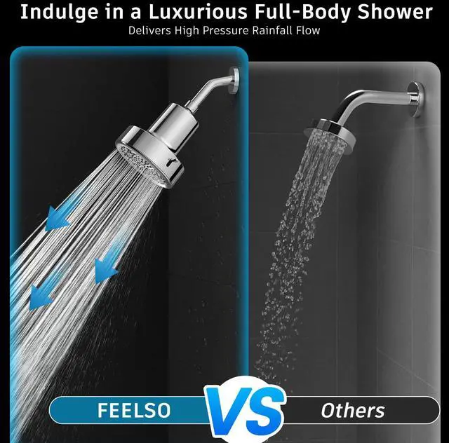 Alt view image 2 of 7 - Filtered Shower Head, High Pressure 6 Spray Modes Shower Head with Filters for Hard Water Remove Chlorine, Improves Skin & Hair, Rain Showerhead with One-Click Filter Change Design
