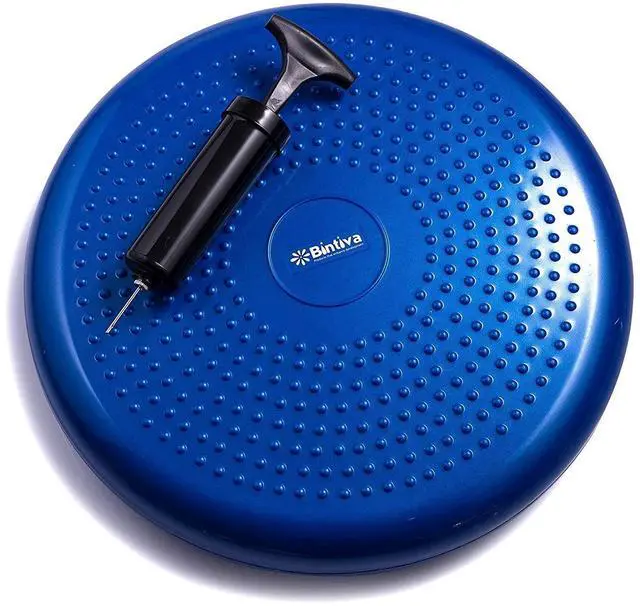 Main image of Inflated Stability Wobble Cushion, Including Free Pump/Exercise Fitness Core Balance Disc,Blue,size: 13 inches / 33 cm