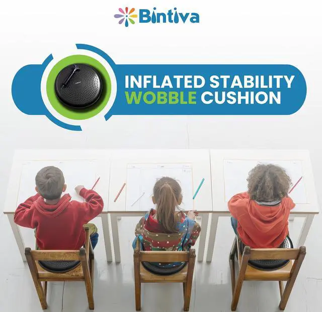 Alt view image 2 of 7 - Inflated Stability Wobble Cushion, Including Free Pump/Exercise Fitness Core Balance Disc,Blue,size: 13 inches / 33 cm