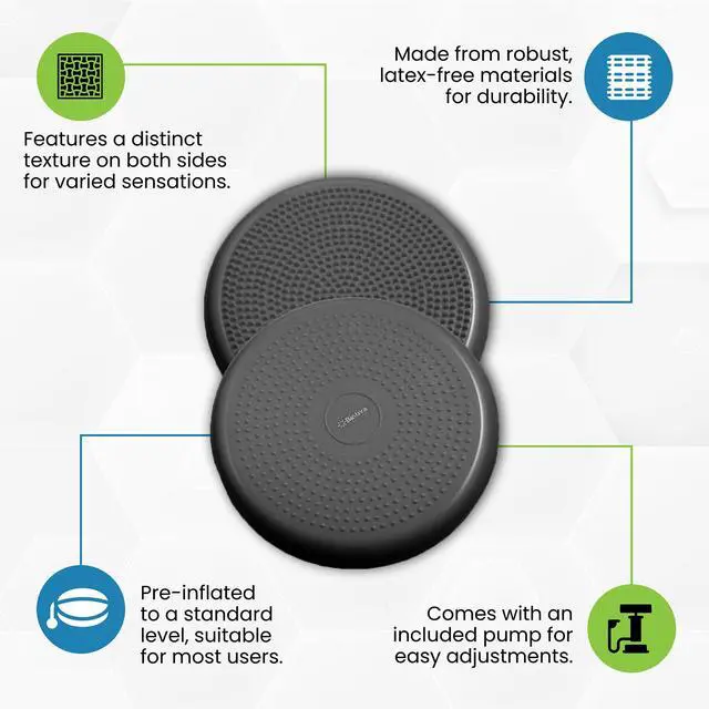 Alt view image 3 of 7 - Inflated Stability Wobble Cushion, Including Free Pump/Exercise Fitness Core Balance Disc,Blue,size: 13 inches / 33 cm