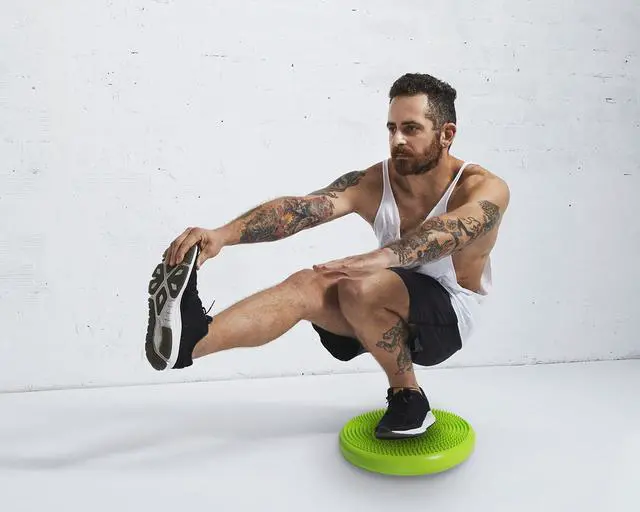 Alt view image 6 of 7 - Inflated Stability Wobble Cushion, Including Free Pump/Exercise Fitness Core Balance Disc,Blue,size: 13 inches / 33 cm