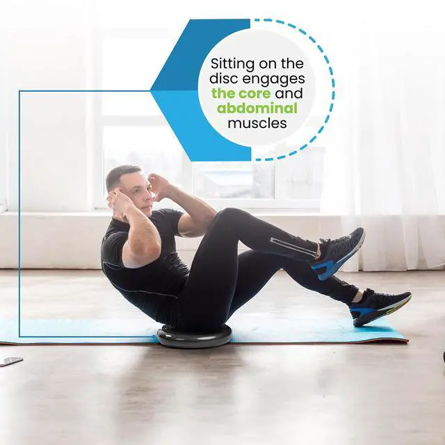Alt view image 5 of 7 - Inflated Stability Wobble Cushion, Including Free Pump/Exercise Fitness Core Balance Disc,Blue,size: 13 inches / 33 cm