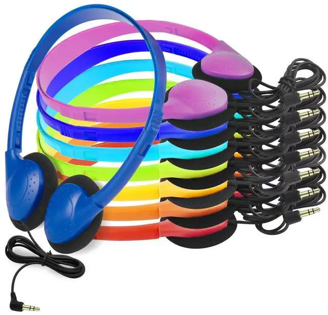 Alt view image 2 of 7 - Kids Headphones Bulk 8 Pack Multi Color Class Set School Students Classroom Children Toddler Boys Girls Teen and Adult (8 Pack)