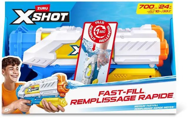 Alt view image 4 of 7 - Water Fast-Fill Medium Water Blaster (2 Pack) by ZURU, Watergun, 2 Pack X Shot Water Blaster (Fills with Water in just 1 Second!)