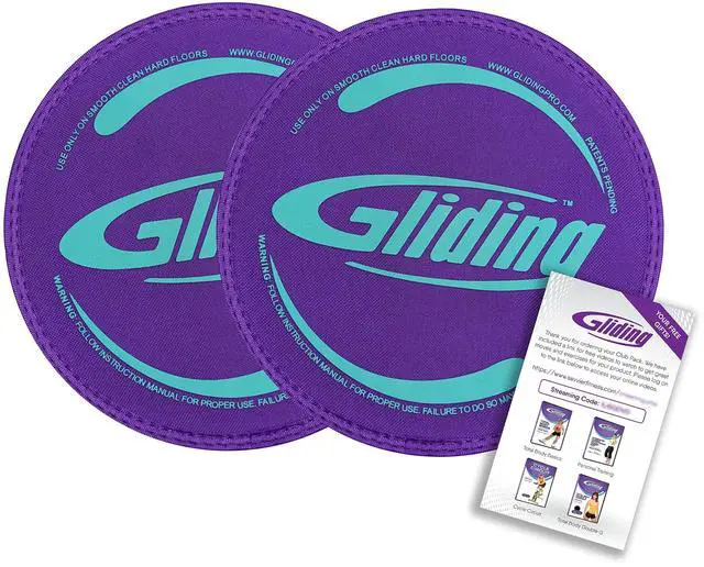 Main image of Discs for Working Out - Exercise Sliders for Hardwood Floors 1 Pair Purple, Authentic Workout Sliders Disc for Full Body Resistance Workout, Includes 4 Streaming Video Workouts