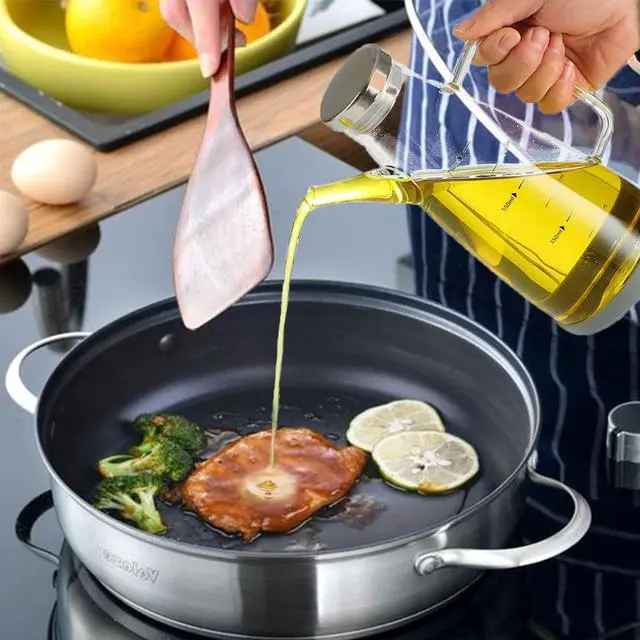 Alt view image 6 of 7 - Oil Dispenser for Kitchen,25OZ Oil Bottles Cooking Oil Dispenser with Drip Free Spout and Non Slip Bottom Fits in Home,Kitchen,Barbecue,Party (750ml)