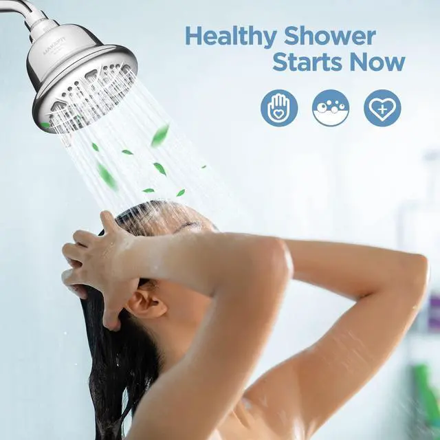 Alt view image 6 of 6 - Filtered Shower Head - High Pressure Shower Head with Filter for Hard Water Softener - 7 Settings Bathroom Rain Showerhead to Remove Chlorine and Heavy Metals (Chrome)