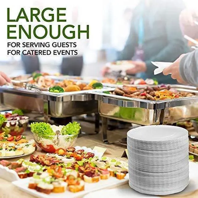Alt view image 5 of 5 - 9-Inch Paper Plates Uncoated, Everyday Disposable Plates 9" Paper Plate Bulk, White, 200 Count