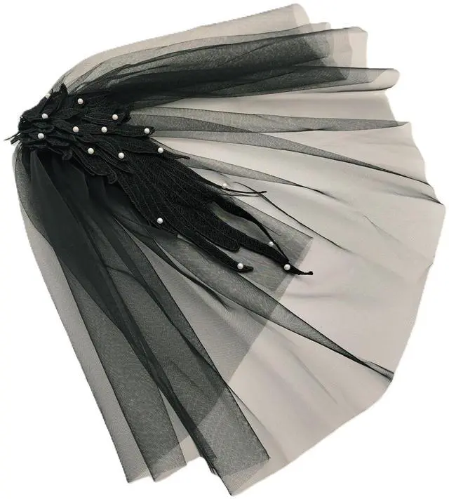 Main image of Black Lace Epaulette Fashion Shoulder Pad White False Sleeve Dress Shawl Wedding Performance Catwalk DIY Epaulettes (A Pair) (Black)