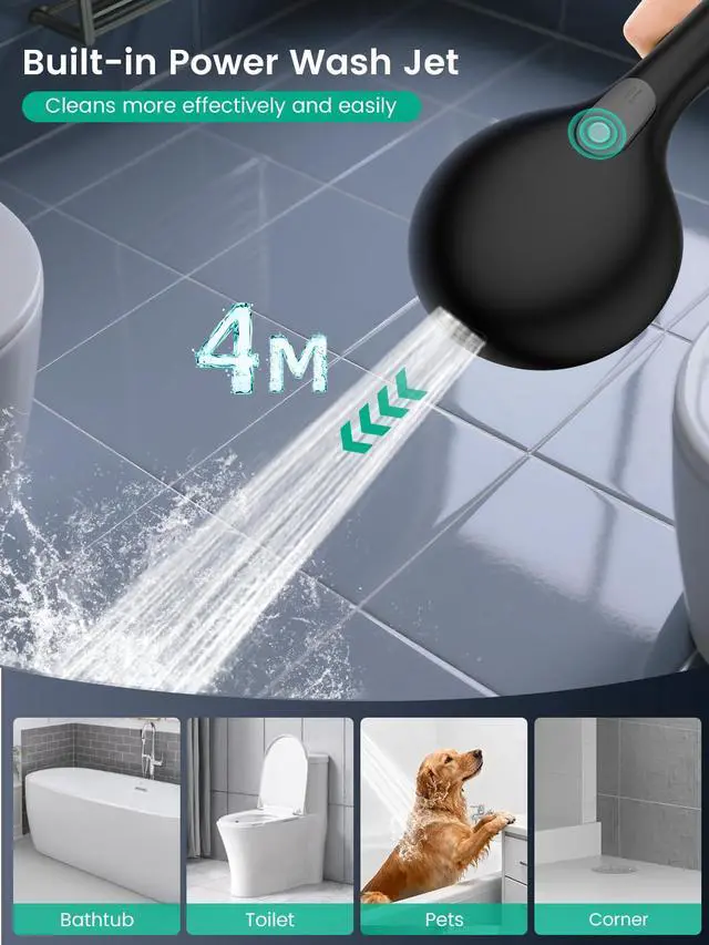 Alt view image 3 of 4 - Shower Head with Handheld, High Pressure 7 Mode ShowerHead with Filters for Hard Water, Anti-clog Nozzles, Built-in Power Wash to Clean, Remove Chlorine - Reduce Dry Itchy Skin