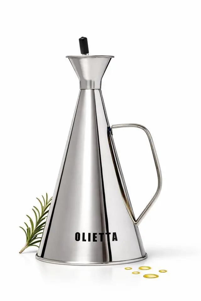 Main image of Oil Dispenser 304 Stainless Steel Non-Drip Olive Oil & Vinegar Pourer & Kitchen Drizzler Bottle 17 fl oz - Light-Blocking Keeps Oil Fresh, Leakproof & Easy to Clean