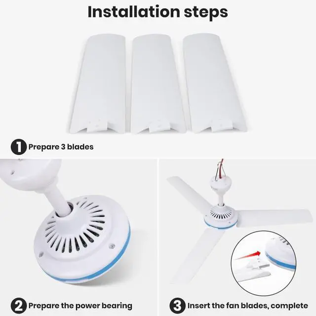 Alt view image 3 of 5 - DC 12V Portable Ceiling Fan 19.7Mini Hanging Ceiling Fan Camping Tent Fans for Outdoor RV Gazebo, Battery Powered Ceiling Fan Silent Design