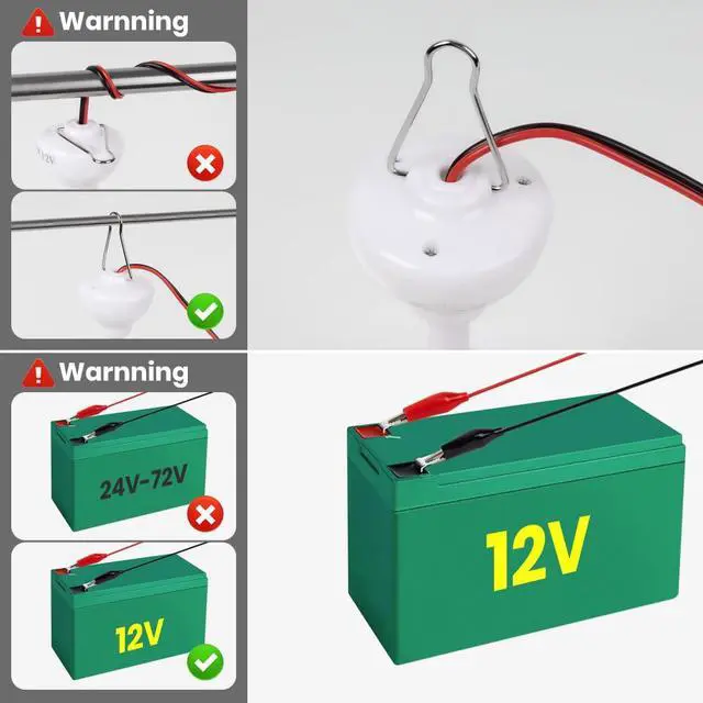 Alt view image 4 of 5 - DC 12V Portable Ceiling Fan 19.7Mini Hanging Ceiling Fan Camping Tent Fans for Outdoor RV Gazebo, Battery Powered Ceiling Fan Silent Design
