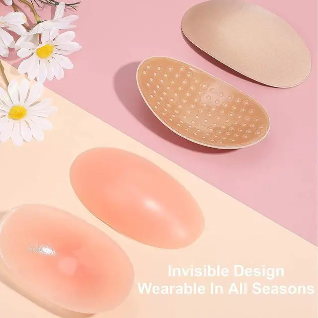 Alt view image 2 of 7 - 4Pairs Silicone Shoulder Pads Soft Breathable Removable Prevent Slip Self Adhesive Shoulder Pads for Women Men