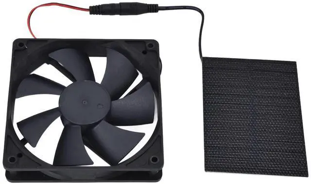 Main image of Solar Panel Fan Kit, 100W 12V Dual Exhaust Solar Powered Ventilation Fan for Chicken Coops Dog House Greenhouse RV