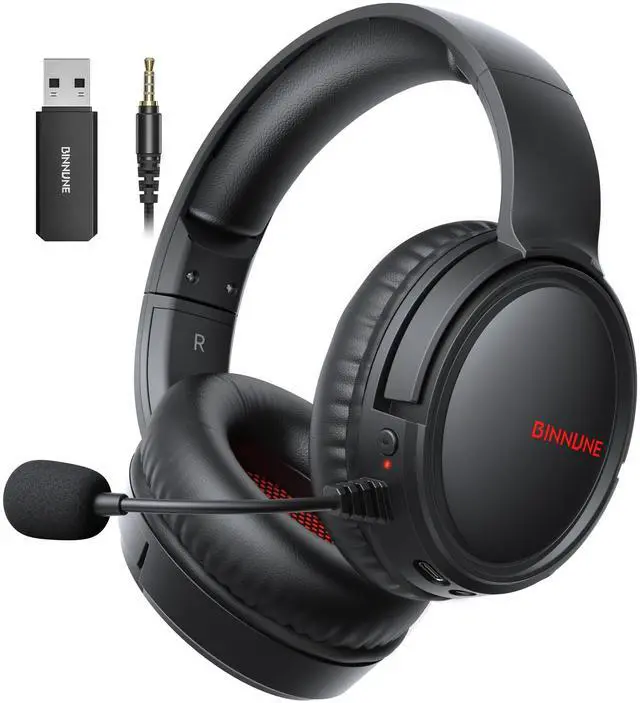 Main image of Wireless Gaming Headset with Mic, Lightweight Over-Ear Gaming Headphones Comfort for Long Gaming Sessions, Low Latency Wireless + Bluetooth, Noise Cancelling Mic, 50mm Drivers, 40H Battery