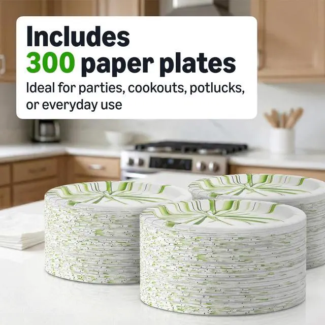 Alt view image 4 of 5 - Everyday Paper Plates, 8.62 Inch, Disposable, 300 Count, Packaging May Vary