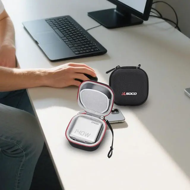 Alt view image 5 of 5 - Carrying Case for Anker MacBook Charger 140W Max/100W Max/100W/160W/150W Max GaN USB C Charger Block (Case Only)