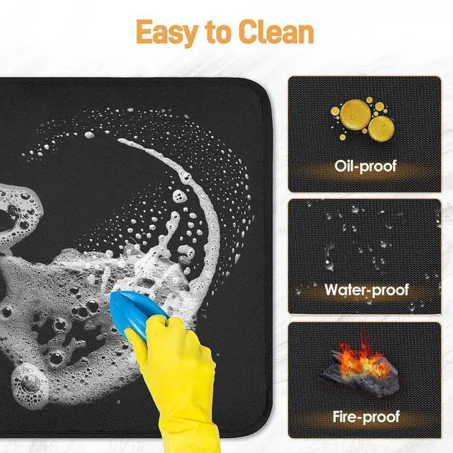 Alt view image 4 of 5 - Heat Resistant Mats for Countertop - Fireproof 15x18 in Heat Resistant Mats for Air Fryer - Hot Pad Air Fryer Mat Compatible with Ninja,COSORI,Cuisinart for Coffee Maker, Toaster, Oven 2PCS - Black
