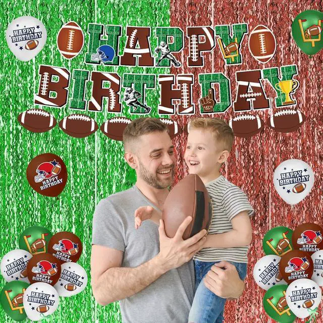 Alt view image 4 of 4 - Football Birthday Party Decorations, Football Party Supplies Includes Plates, Napkins, Cups, Banner, Balloons, Tablecloth for Football Birthday Party Football Game Day, Serve 20