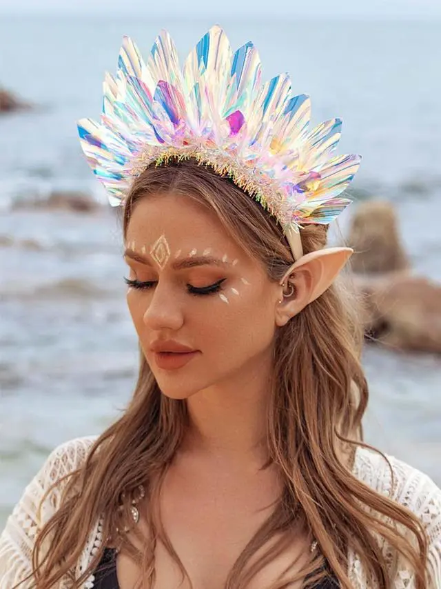 Alt view image 2 of 7 - Light Up Crown Led Headband Glow Birthday Headpiece Rave Costume Hair Accessories for Women