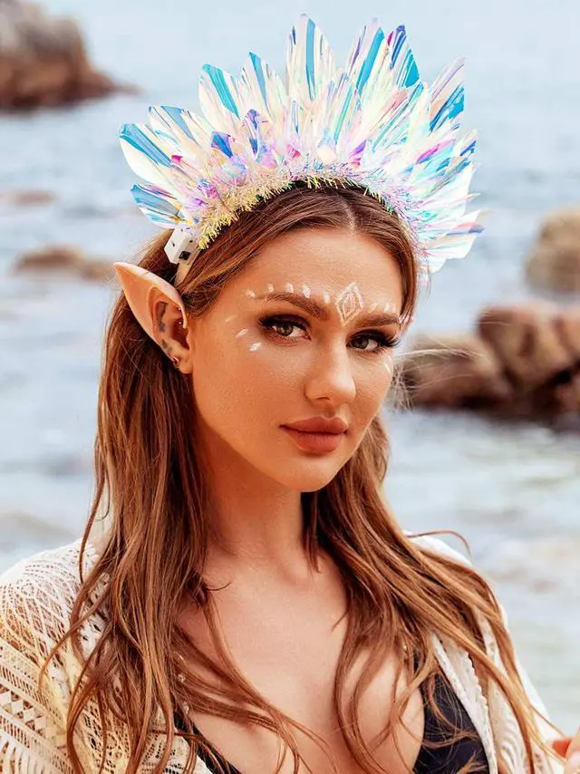 Alt view image 4 of 5 - Light Up Headband Led Crown Headbands Glow Rave Headpiece Flashing Costume Hair Accessories for Women