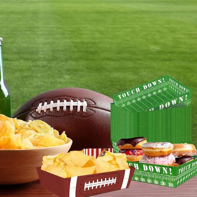 Main image of 50Pcs Football Party Favors & Supplies - Paper Food Tray, Disposable Serving Boats for Football Birthday Party & Superbowl Decor