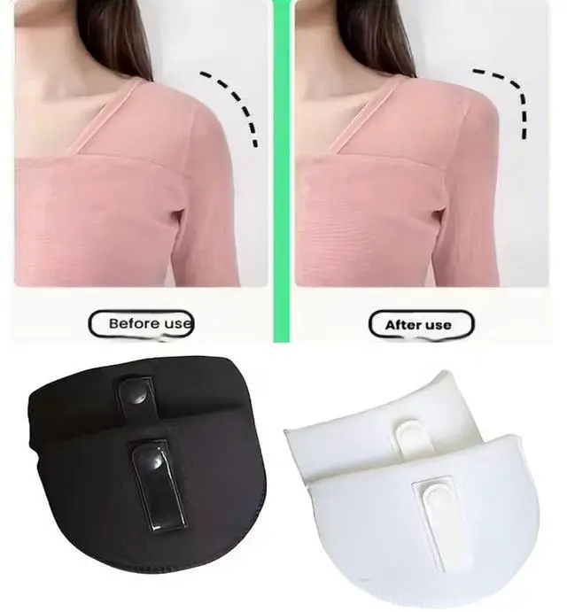 Alt view image 2 of 6 - Foam Shoulder Pads for Womens Clothing with Buckle, Sponge Covered Set-in Shoulder Pad Shoulder Enhancer Women Blazer Suit Coat Jacket Clothes Sewing Accessories Reusable Black&White, 2 Pairs