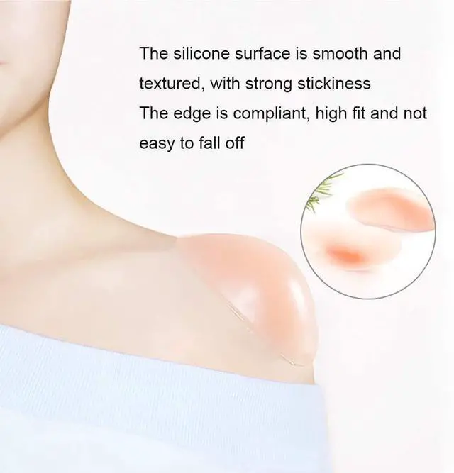 Alt view image 3 of 7 - Silicone Shoulder Pads for Womens Clothing, Anti-Slip Shoulder Push-Up Pads Invisible Breathable Enhancer Reusable, 1 Pairs Transparent